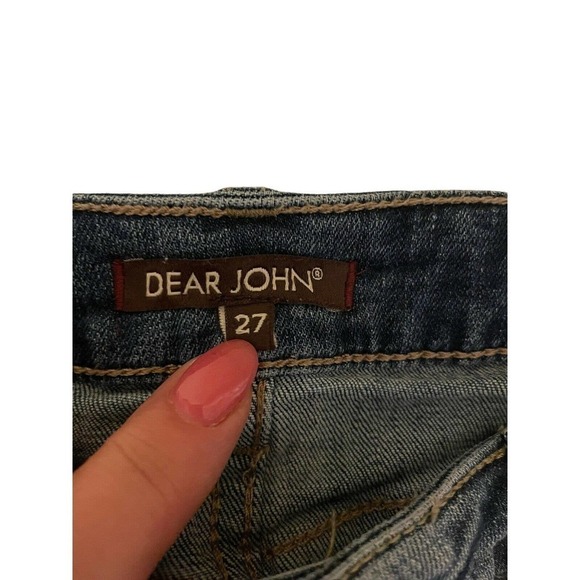 DEAR JOHN Ripped Distressed Straight Leg Ankle Zipper Jeans Women’s Size 27 - Picture 7 of 8